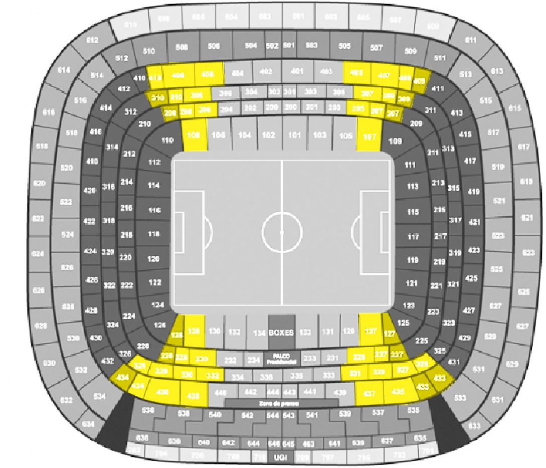 Real Madrid - Villarreal . - Tribuna 1°/2° Anello