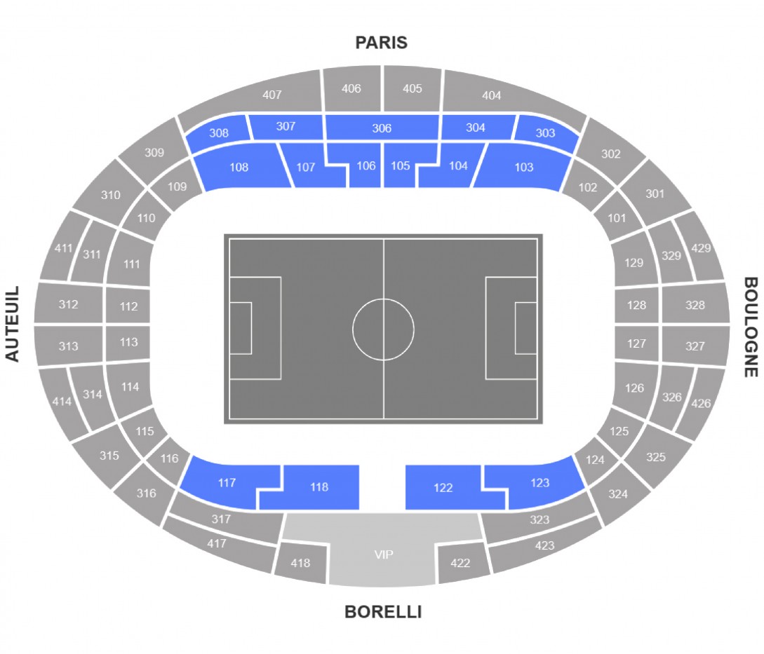 Paris Saint Germain - Olympique Lyonnais. - Longside Middle and Lower