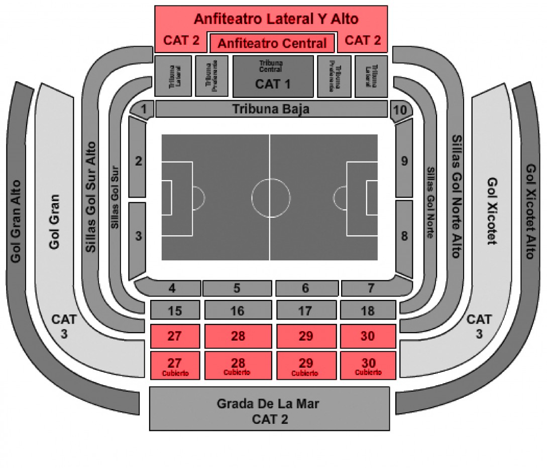 Valencia - Athletic Bilbao - Longside Upper/Middle Tier